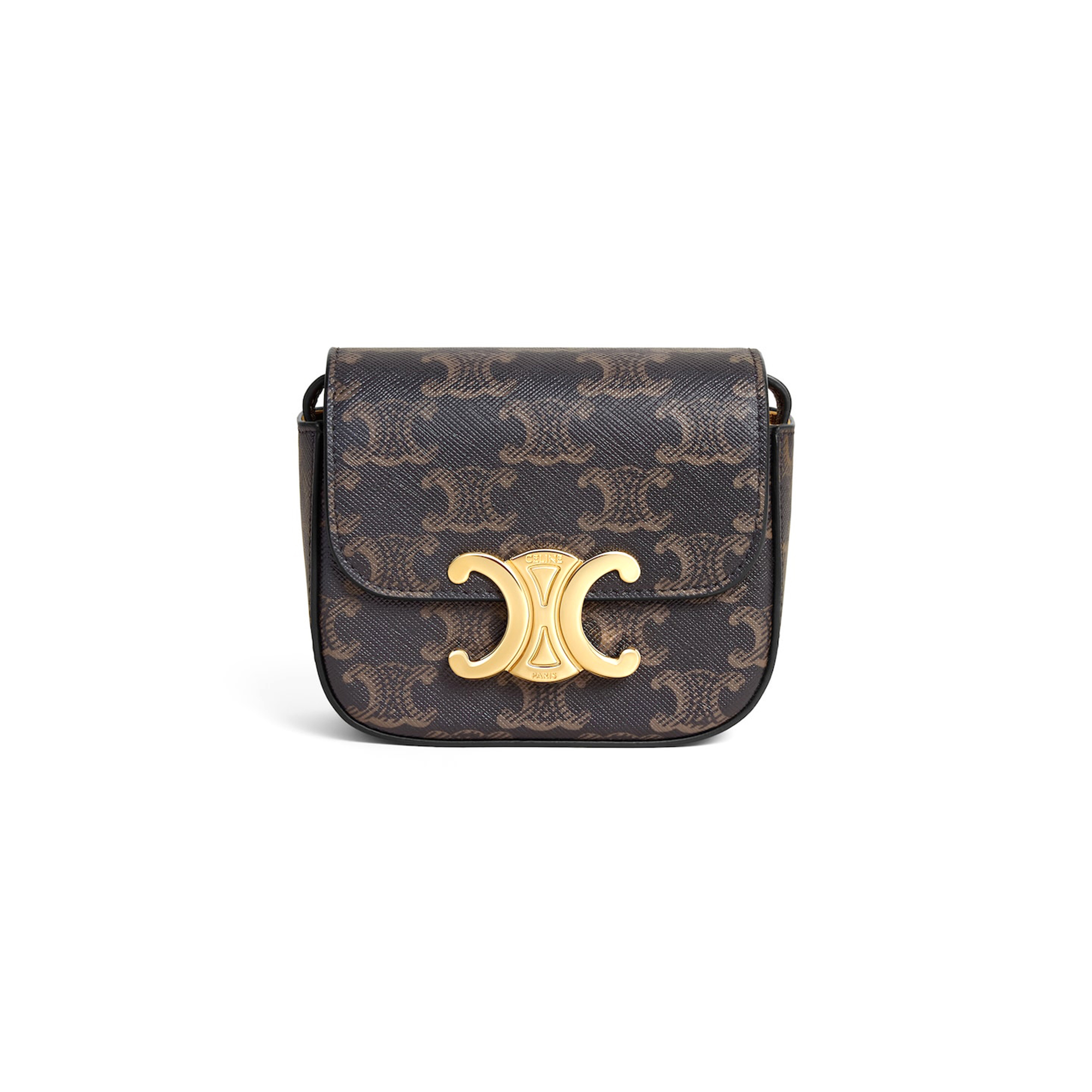 Ce**e mini claude in triomphe canvas and calfskin 10i512dqb.04lu (11*8*4cm)